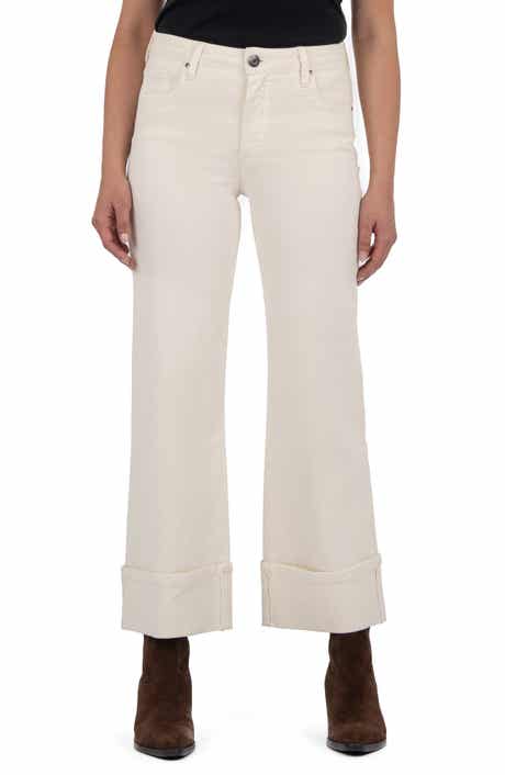 KUT from the Kloth Meg Fab Ab High Waist Cuffed Ankle Wide Leg Jeans