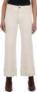 KUT from the Kloth Meg Fab Ab High Waist Cuffed Ankle Wide Leg Jeans