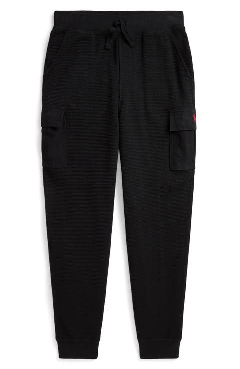 Kids' Waffle Cotton Cargo Jogger Pants