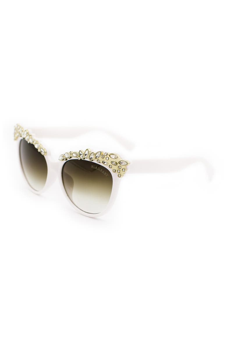 Valentina Cat Eye Sunglasses, Main, color, WHITE