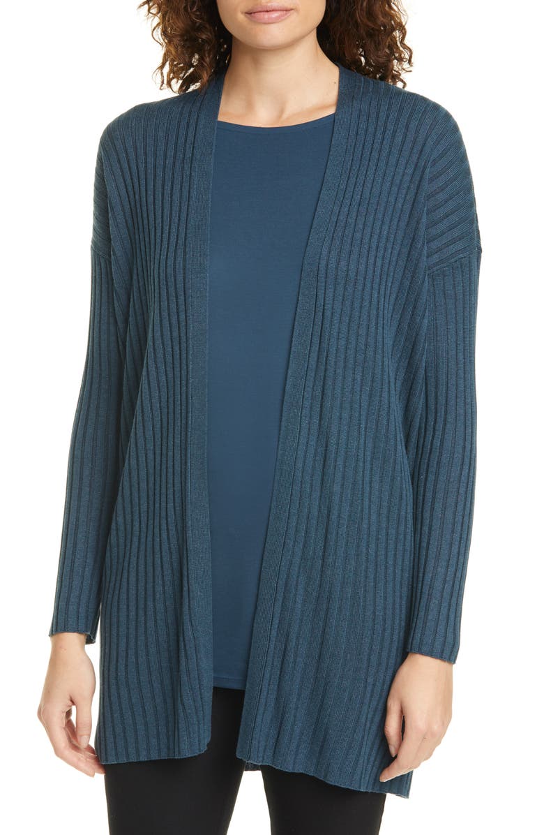 Eileen Fisher Long Ribbed Cardigan, Main, color,