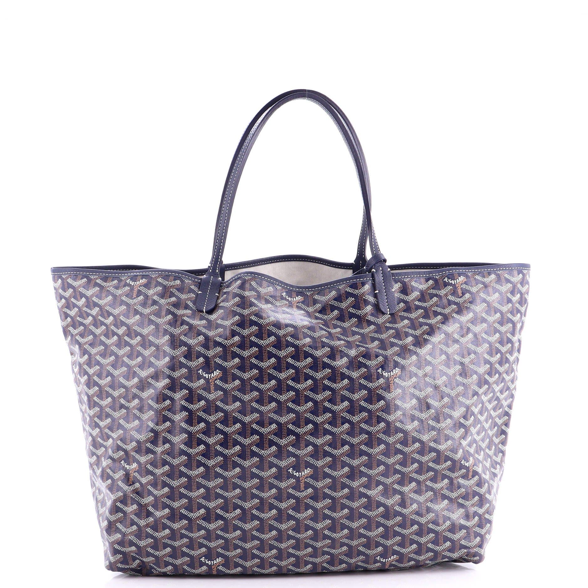 Pre-Owned Goyard Saint Louis Tote Coated Canvas GM, Main, color, Blue