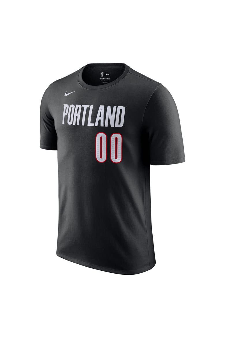 Men's Nike Scoot Henderson Black Portland Trail Blazers Icon Edition Name & Number T-Shirt, Alternate, color, Black