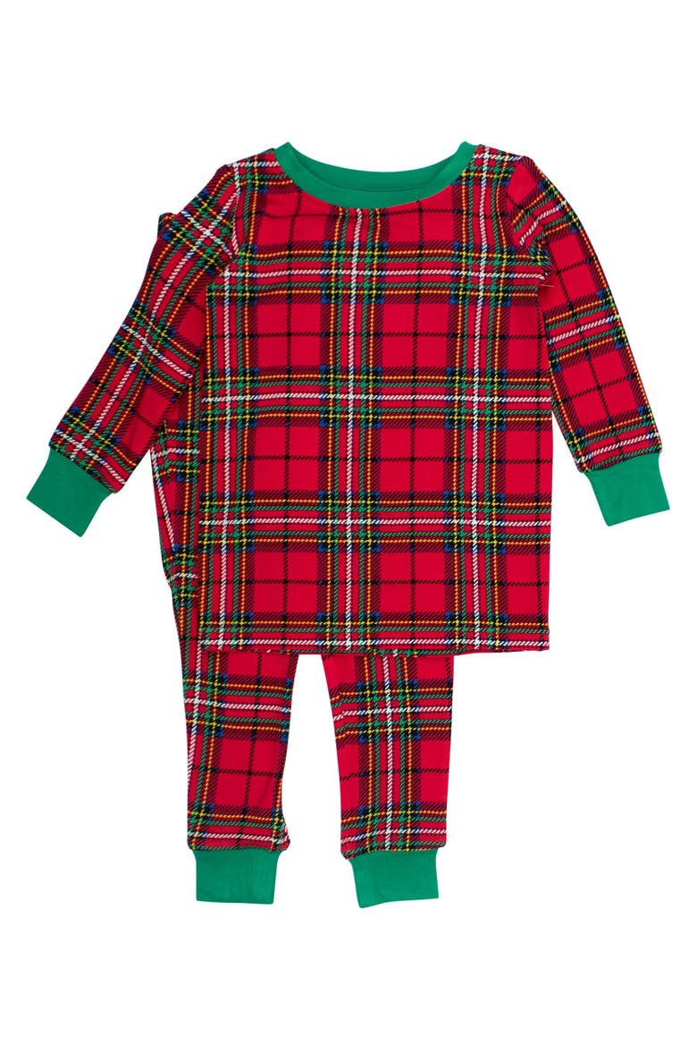 Gender Inclusive SoftSnooze Toddler Long Sleeve Pajama Set, Main, color, Red Nicholas Plaid