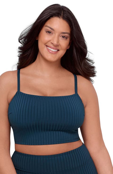 Ribbed Squareneck Midkini Top