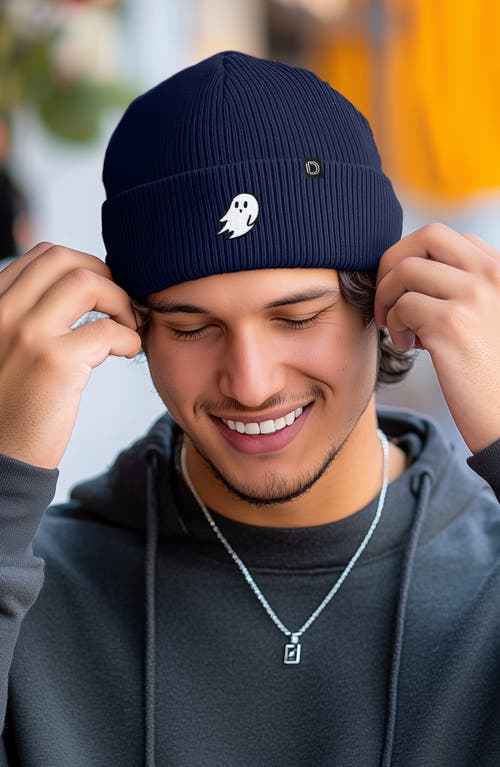 Dalix Ghost Beanie In Navy Blue