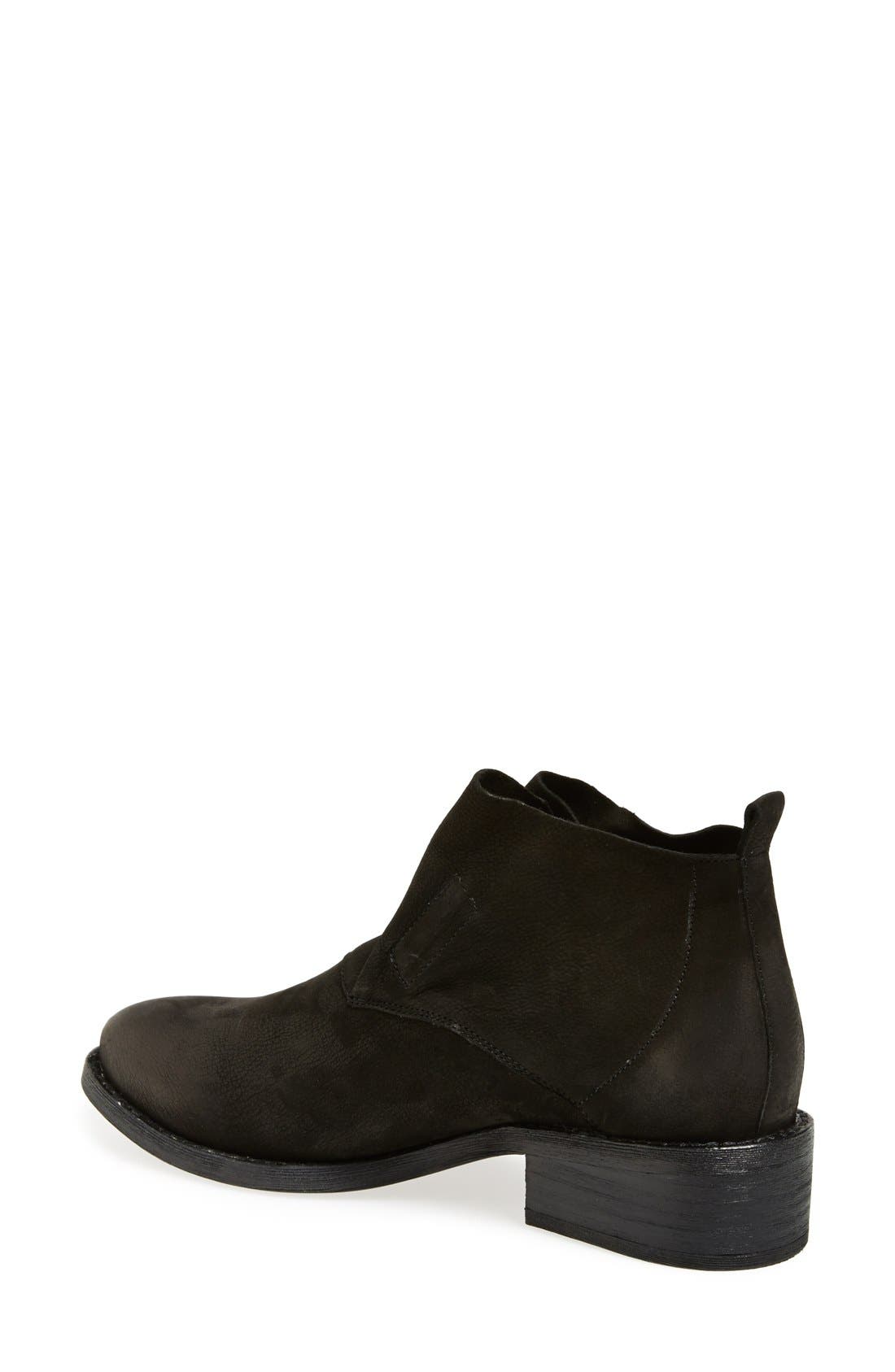 'Soul' Gathered Leather Bootie, Alternate, color, BLACK NUBUCK LEATHER