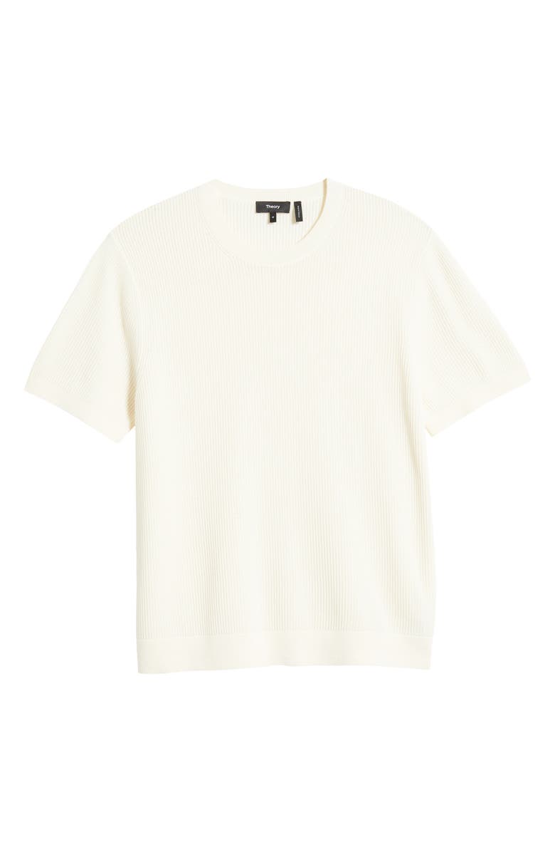 Theory Tactile Mesh Crewneck T-Shirt, Alternate, color, Eggshell