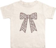 Sweet Wink Mocha Floral Bow Patch Short Sleeve T-Shirt