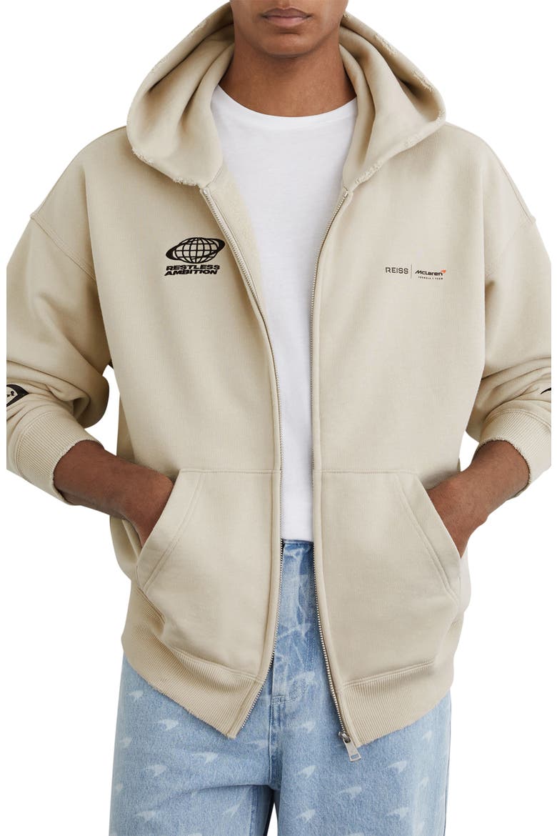 Ashlam Full Zip Graphic Hoodie, Main, color, STONE