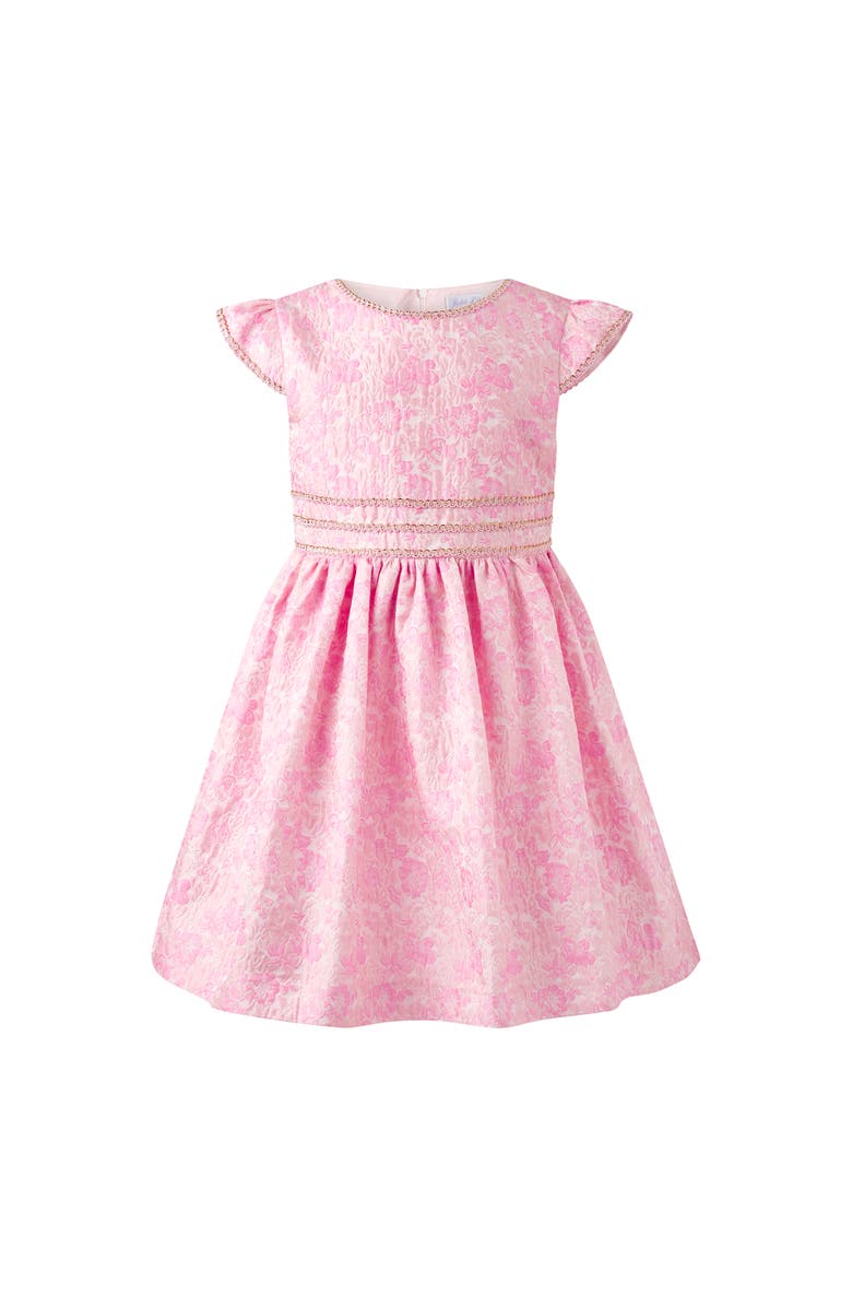 Rachel Riley Floral Damask Dress, Main, color, Pink