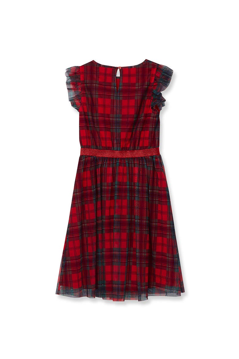 Girls Sleeveless Plaid Dress, Alternate, color, Bright Red Plaid