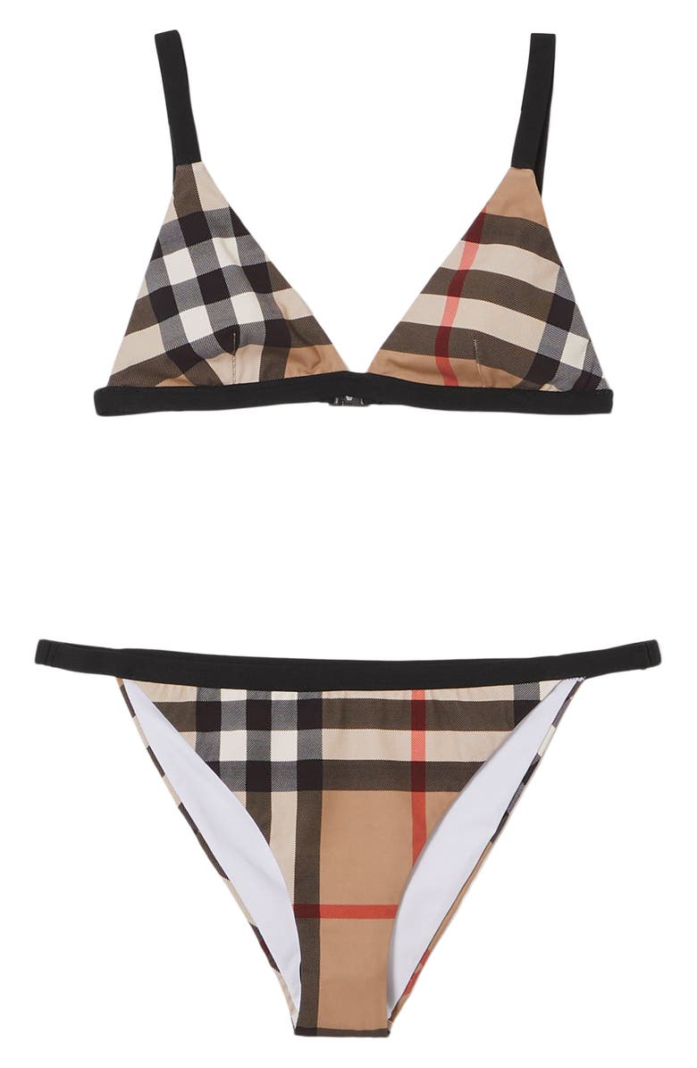 Burberry Loing Check Two-Piece Swimsuit, Alternate, color, 