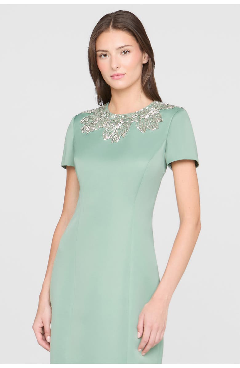 Theia Sorelia Floral Beaded Gown, Alternate, color, Whispering Sage