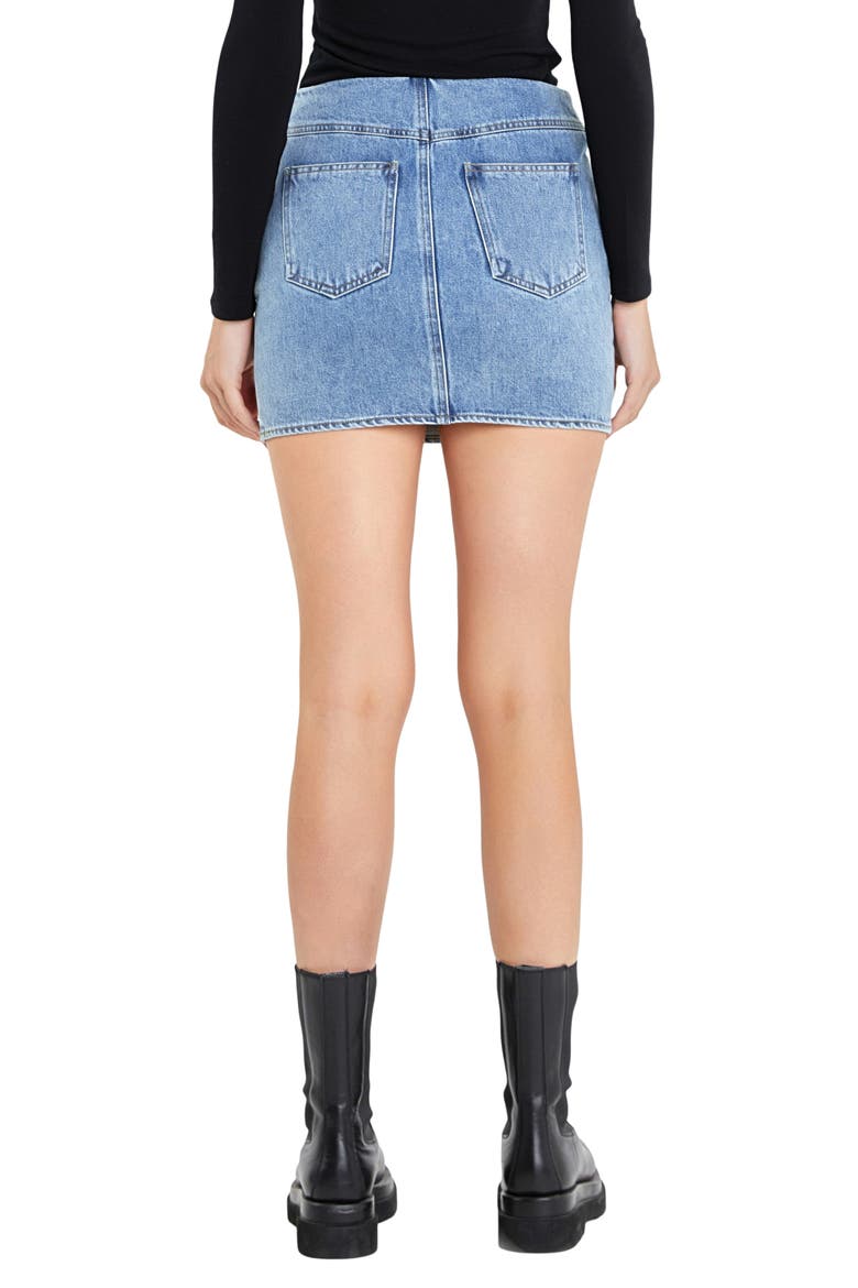 Cargo Pocket Denim Miniskirt, Alternate, color, BLUE
