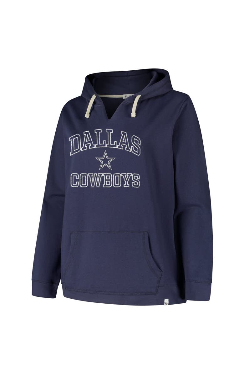 '47 Women's '47 Navy Dallas Cowboys Plus Size Clarity Kennedy Pullover Hoodie, Alternate, color, Navy