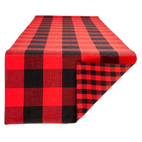 Reversible Gingham/Buffalo Check Table Runner