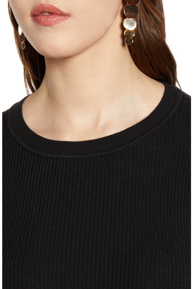 Ribbed Sweater, Alternate, color, BLACK