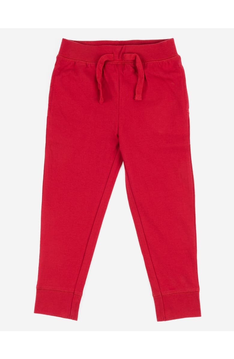 Leveret Kids 100% Cotton Lightweight Jogger Pants, Main, color, Red