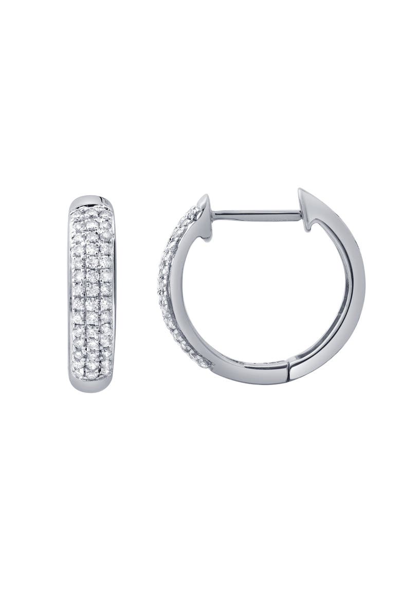 Halo Loop 0.25 Ct 14K Gold Diamond Huggies, Alternate, color, 14K White Gold