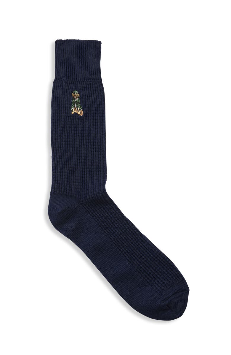 Polo Ralph Lauren Big
Tall Waffle-Knit Dog Crew Socks, Main, color, Navy