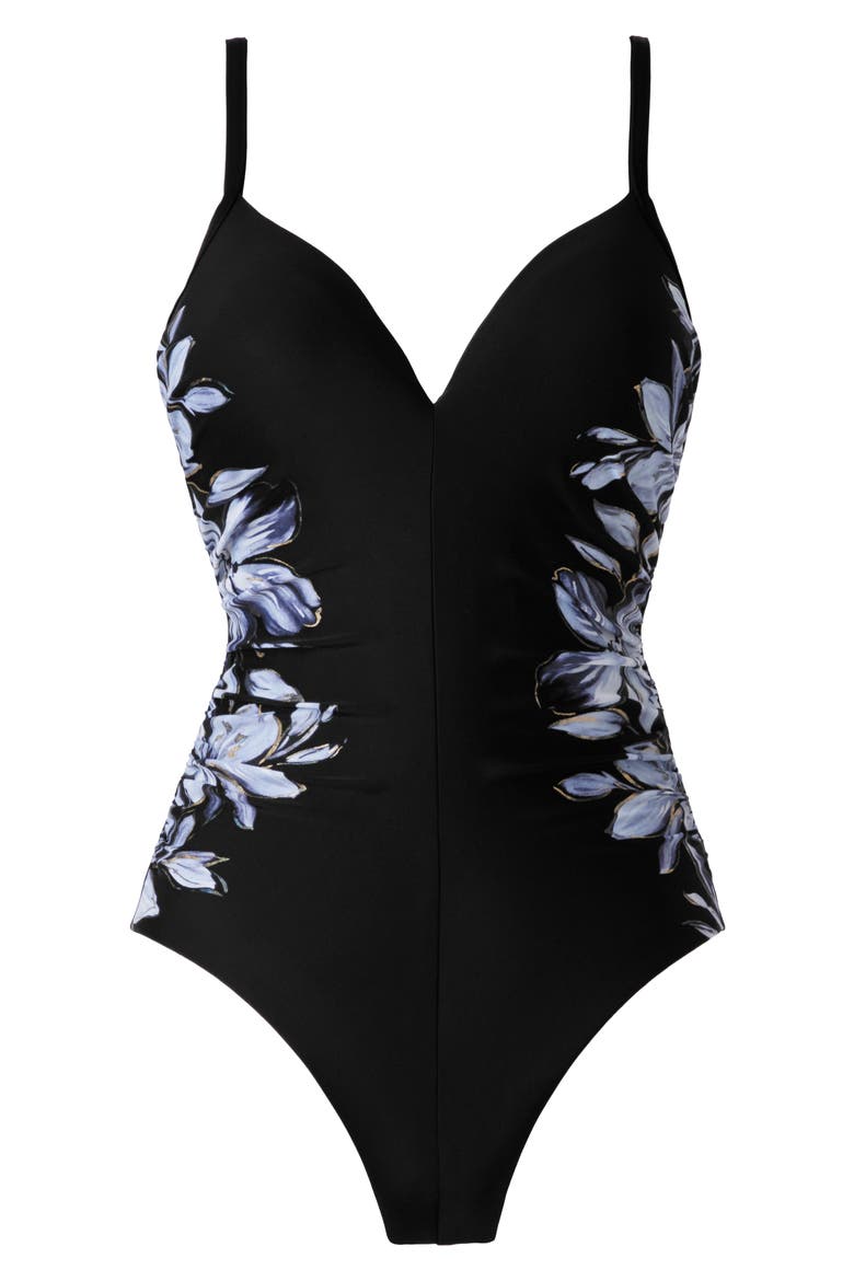 Fiore Di Luna Temptation One-Piece Swimsuit, Alternate, color, BLACK/ WHITE