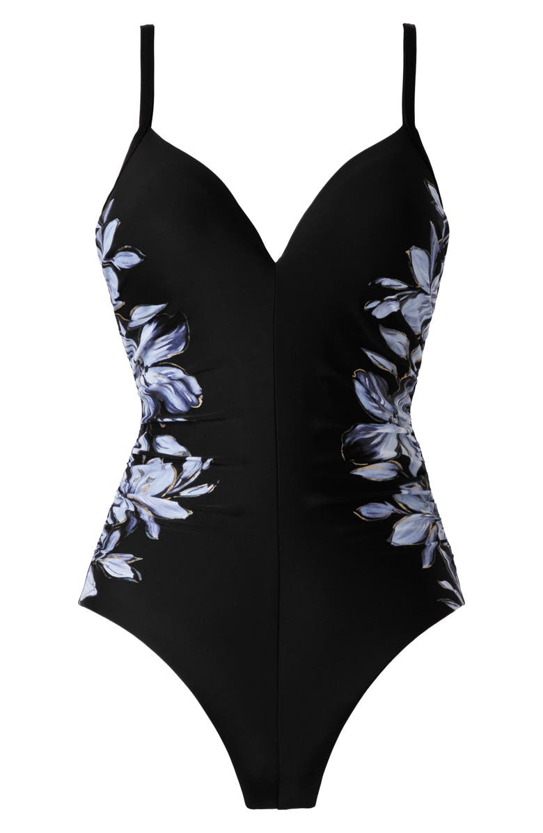 Miraclesuit<sup>®</sup> Fiore Di Luna Temptation One-Piece Swimsuit, Alternate, color, Black/ White