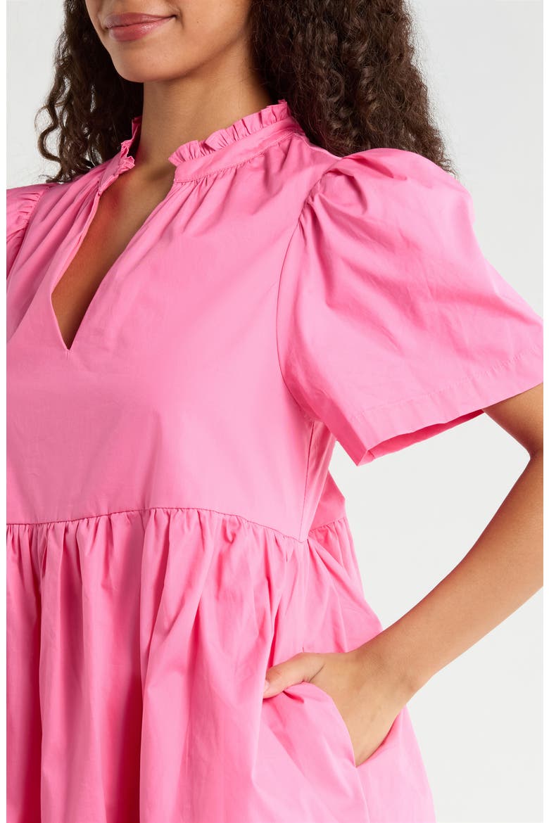 Lidia Colorblock Cotton Minidress, Alternate, color, PINK-RED