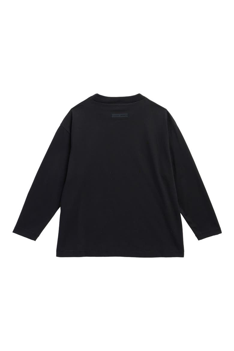 Kids' Classic Fit Long Sleeve Logo Graphic T-Shirt, Alternate, color, JET BLACK