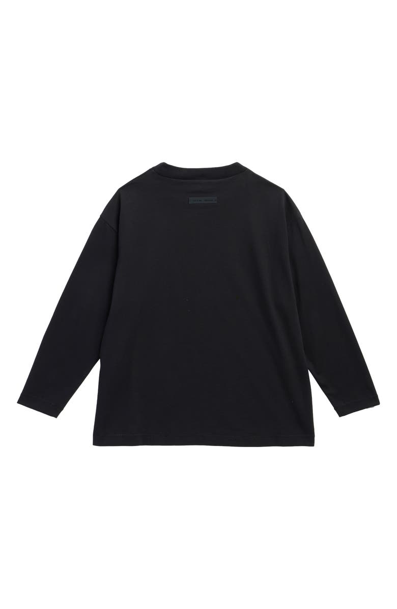 Fear of God Essentials Kids' Classic Fit Long Sleeve Logo Graphic T-Shirt, Alternate, color, Jet Black