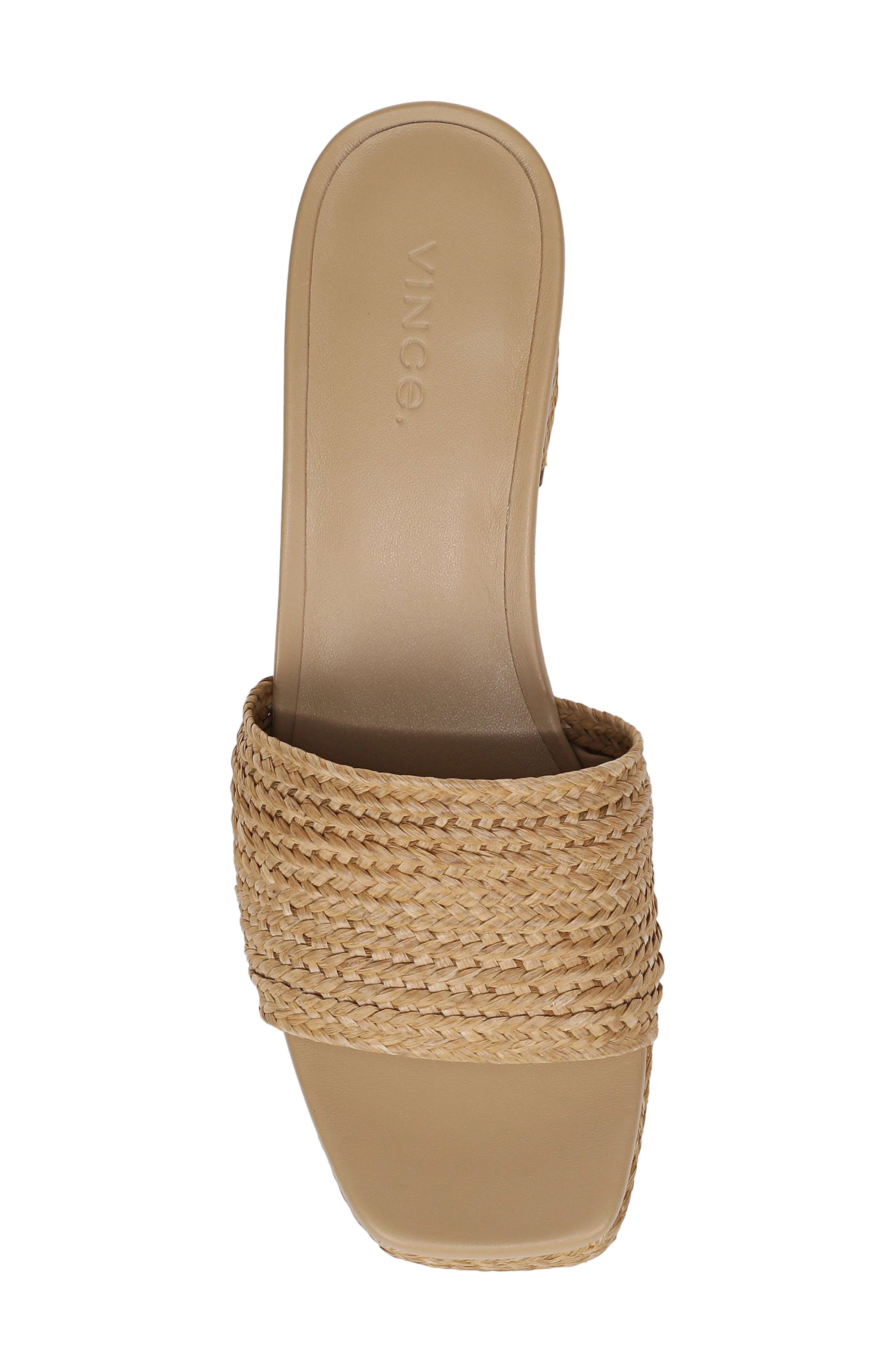 Vince Clarita Woven Platform Sandal, Alternate, color, Dark Wheat
