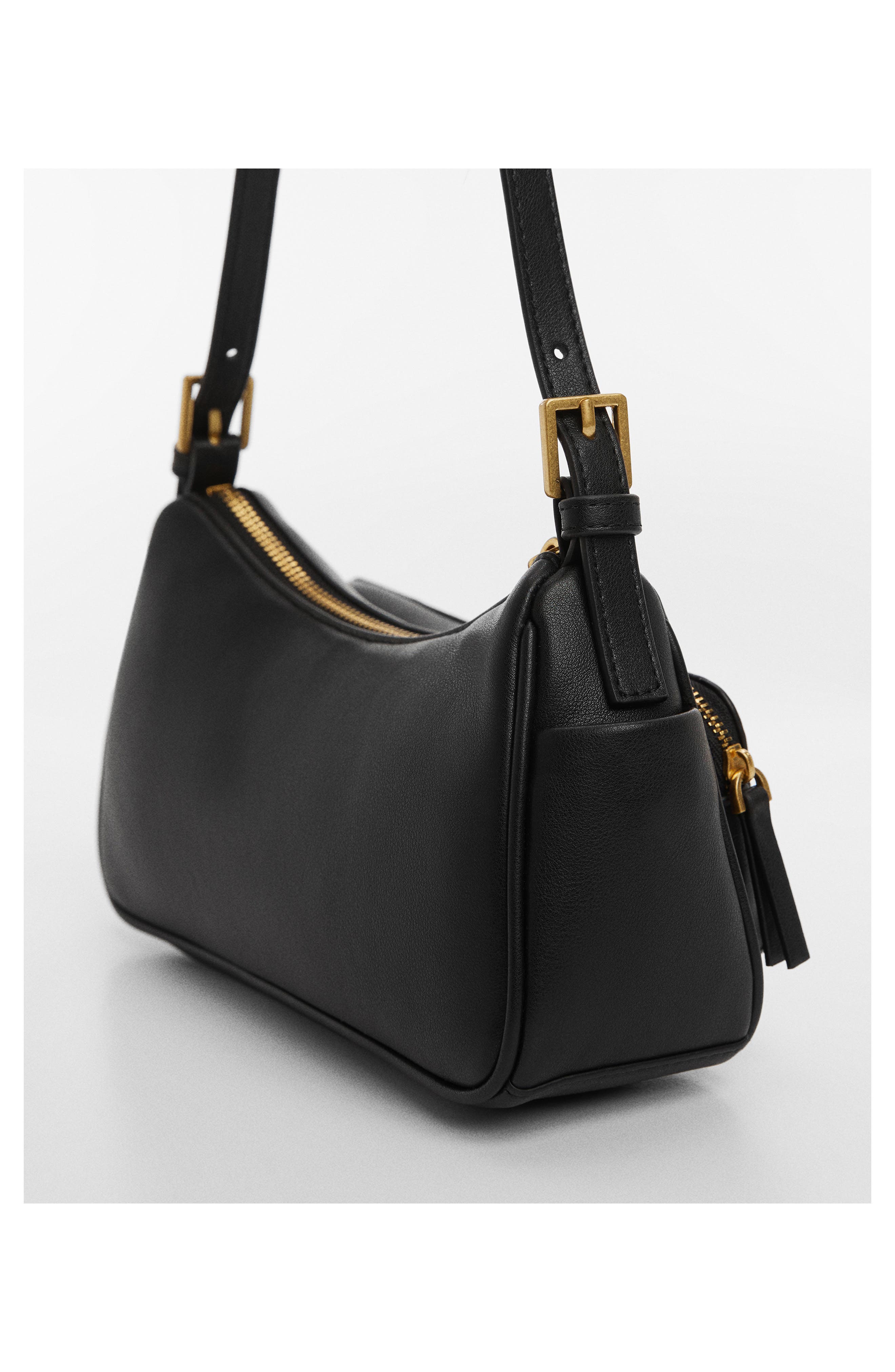 MANGO Faux Leather Shoulder Bag, Alternate, color, 