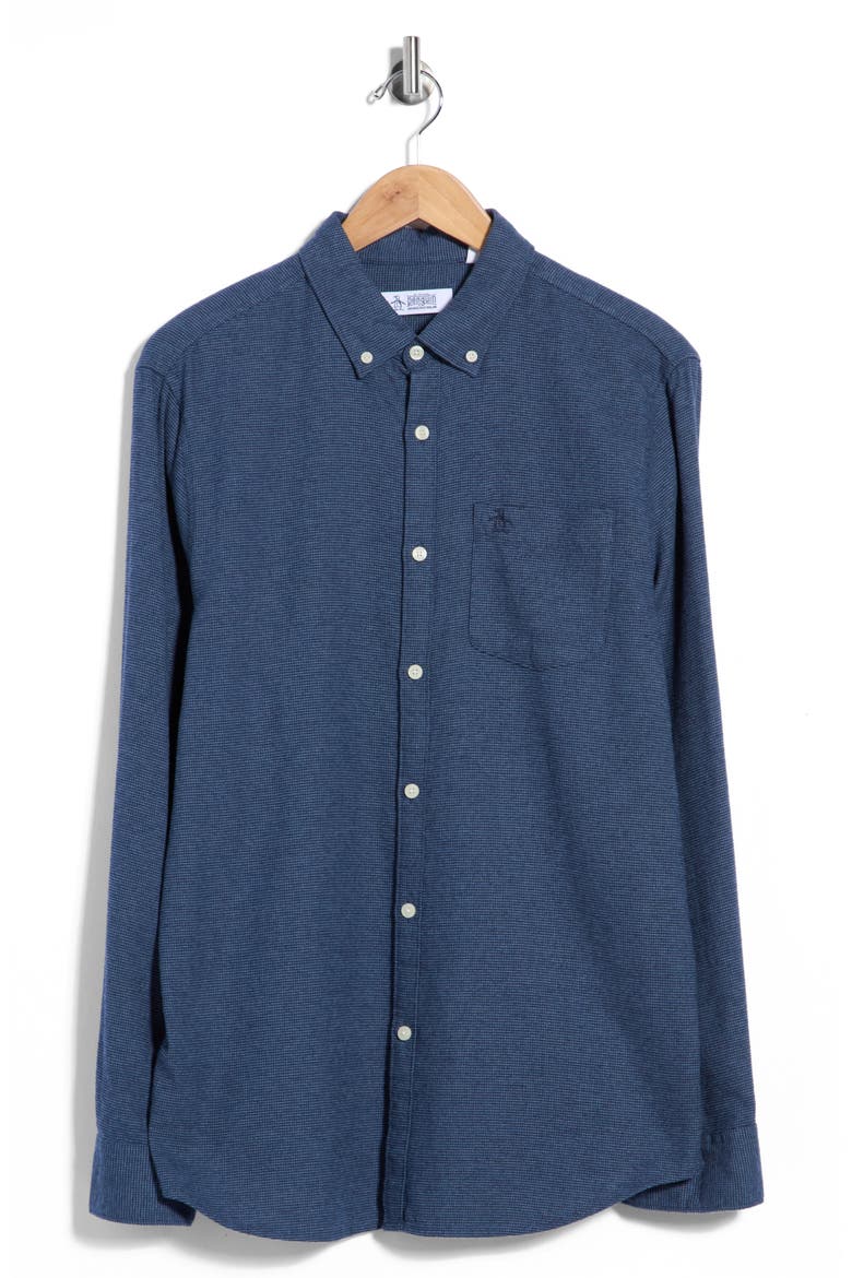 Long Sleeve Lightly Brushed Dobby Shirt, Main, color, 485 SARGASSO SEA