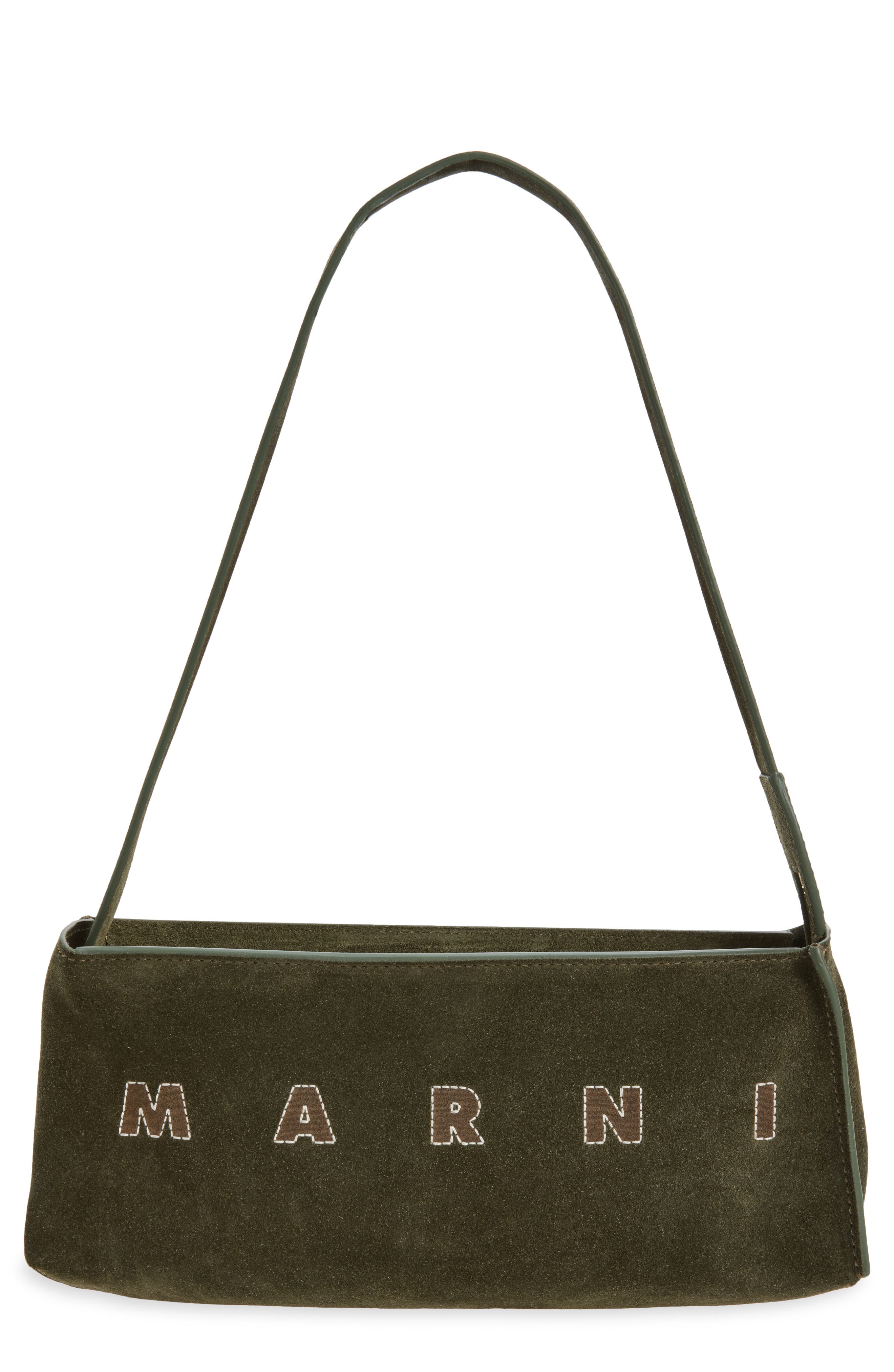 Museo Pochette Suede Hobo Bag, Main, color, OLIVE