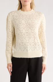 Melrose and Market Sparklke Pointelle Stitch Sweater