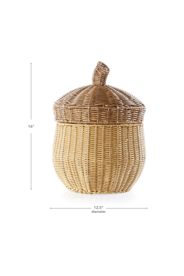 Acorn Washable Wicker Floor Basket, Alternate, color, Brown