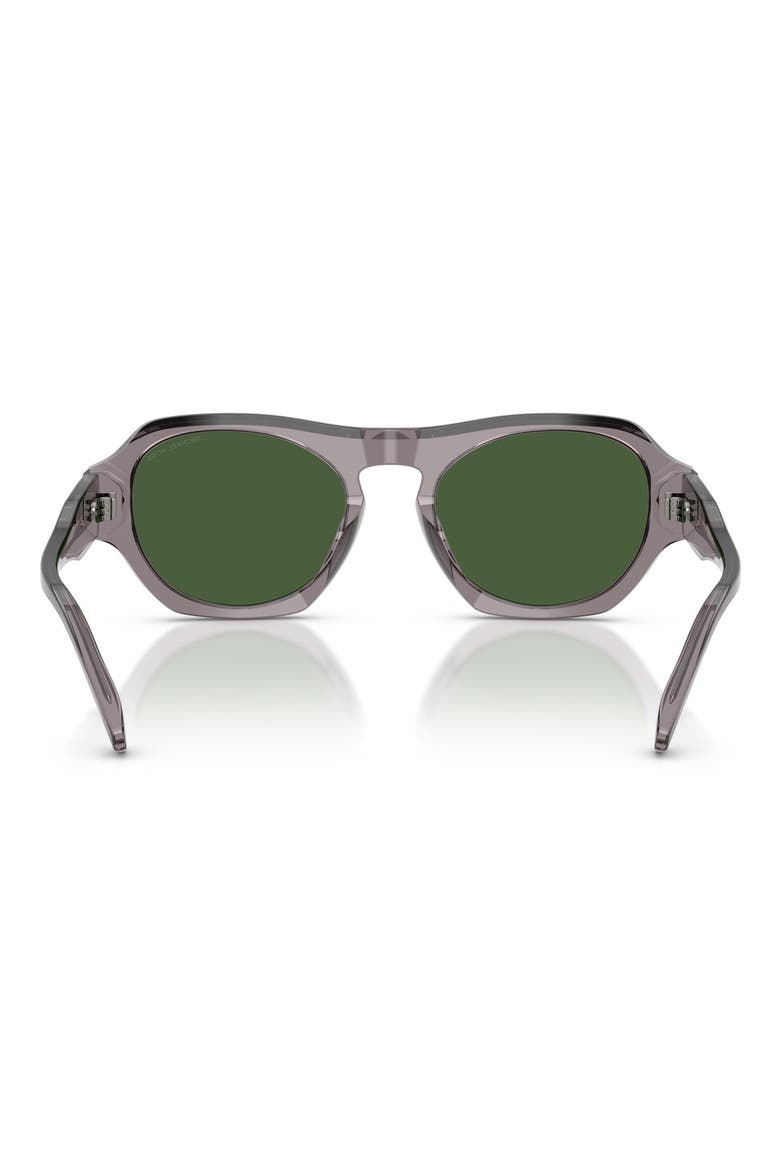 Toronto 52mm Gradient Geometric Sunglasses, Alternate, color, GREY TRANSPARENT / GREEN
