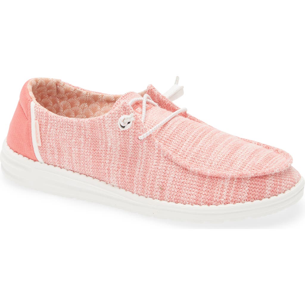 Hey Dude Wendy Stretch Slip-on Moc Toe Shoe In Coral Pearl