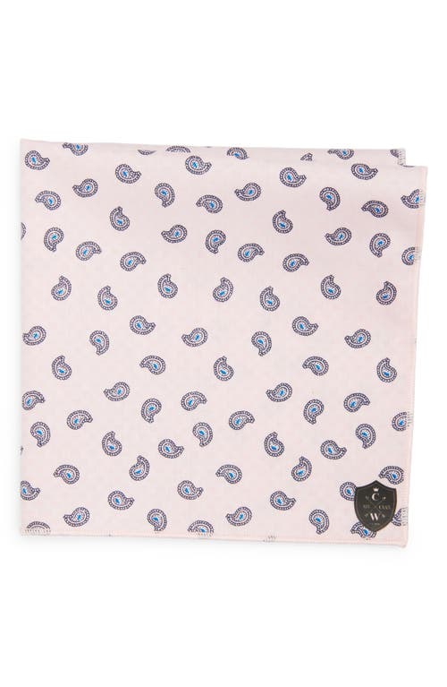 CLIFTON WILSON Paisley Cotton Pocket Square in Pink 