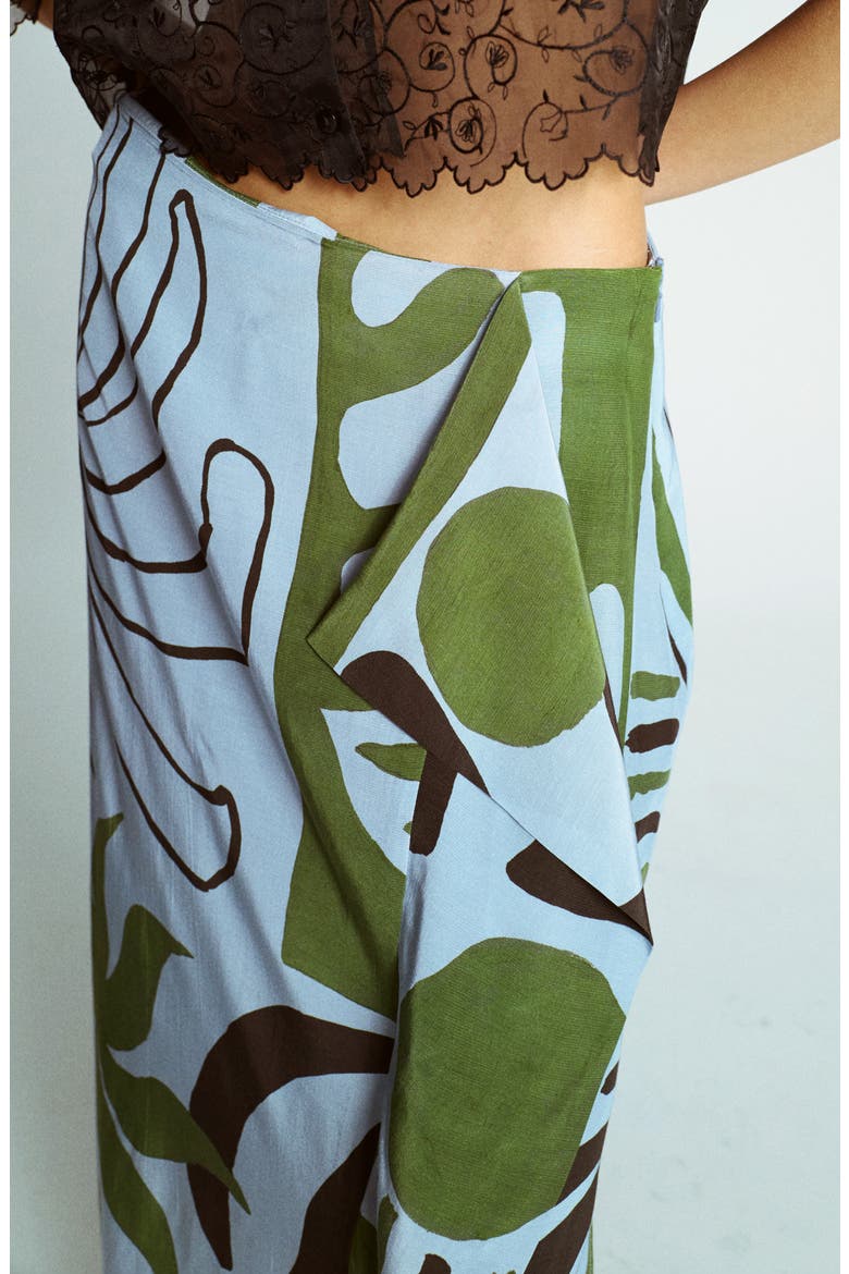 Sarong Maxi Skirt, Alternate, color, BLUE MULTI