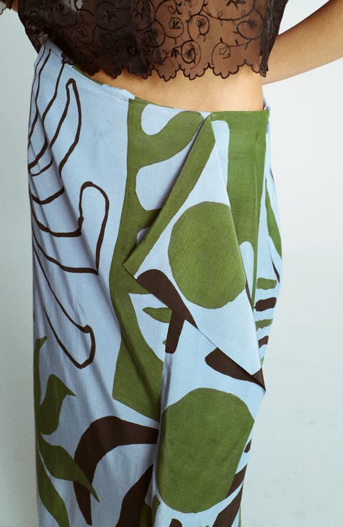 Topshop Sarong Maxi Skirt In Multi