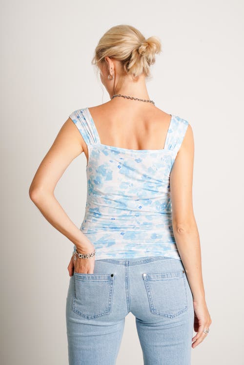 Nom Maternity Lola Floral Print Tank Top In Blue
