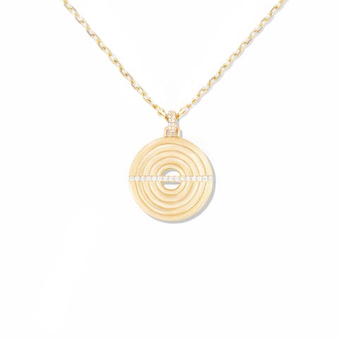 Edge Disk Pendant Necklace