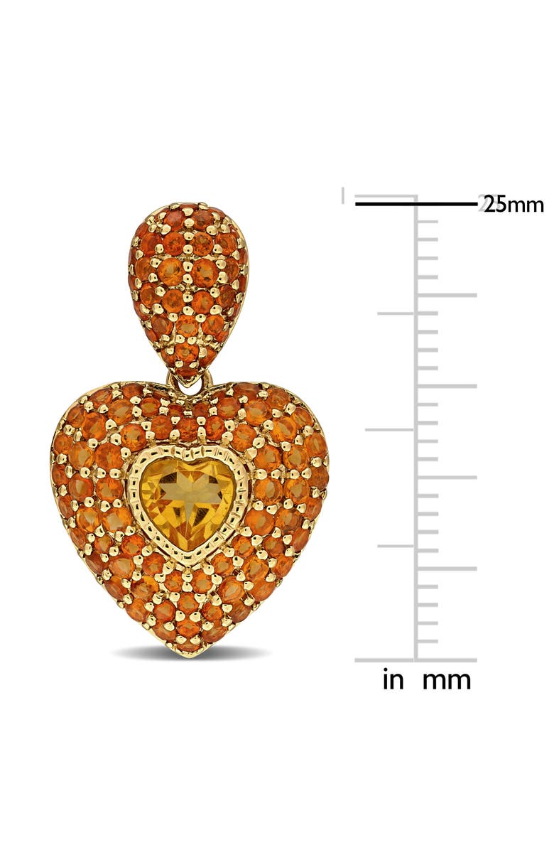 Julianna B. Citrine Cluster Heart Earrings 14k, Alternate, color, Citrine