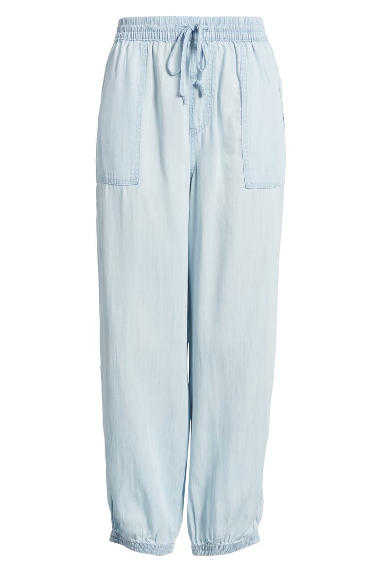 Andi Chambray Drawstring Joggers, Alternate, color, BLEACH WASH