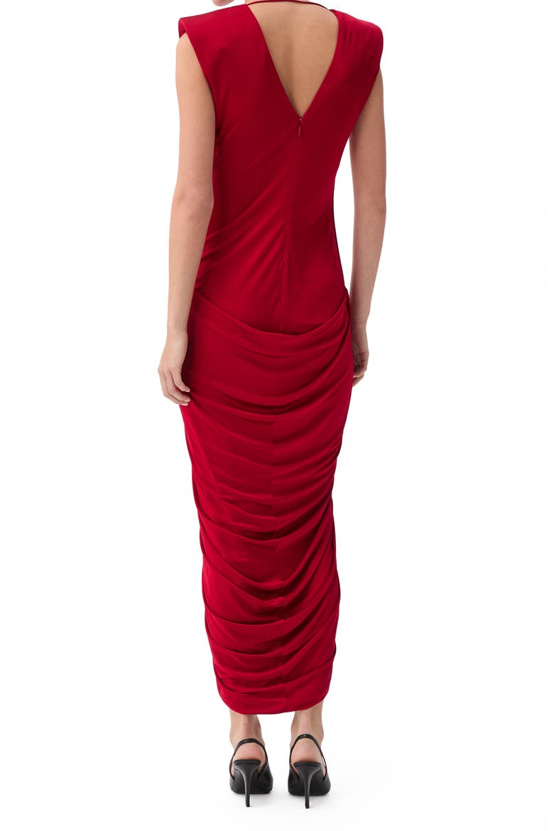Draped Liquid Jersey Gown, Alternate, color, LIPSTICK RED