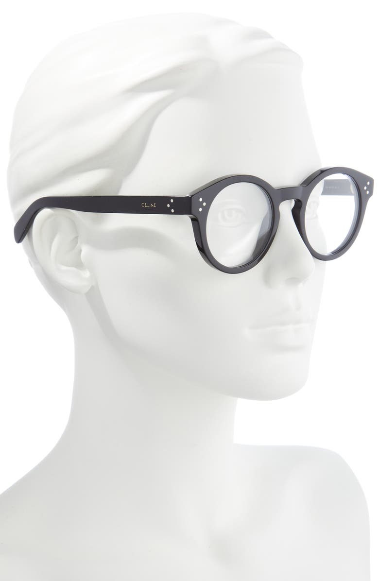 CELINE 49mm Round Reading Glasses, Alternate, color, 