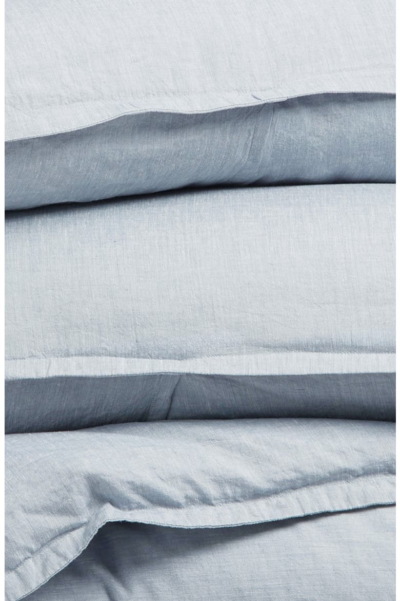 Lyocell & Linen Duvet Cover & Shams Set, Alternate, color, BLUE CHIP