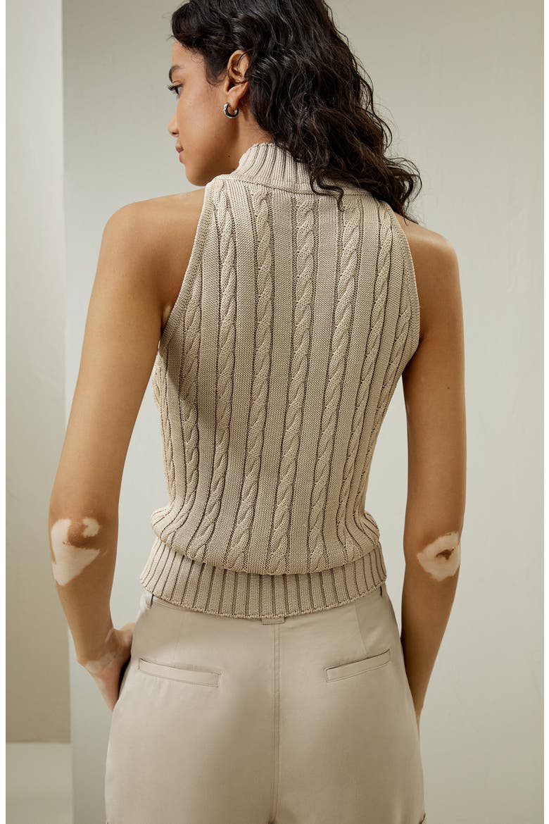 Women's Wild Silk Sleeveless Sweater, Alternate, color, Beige
