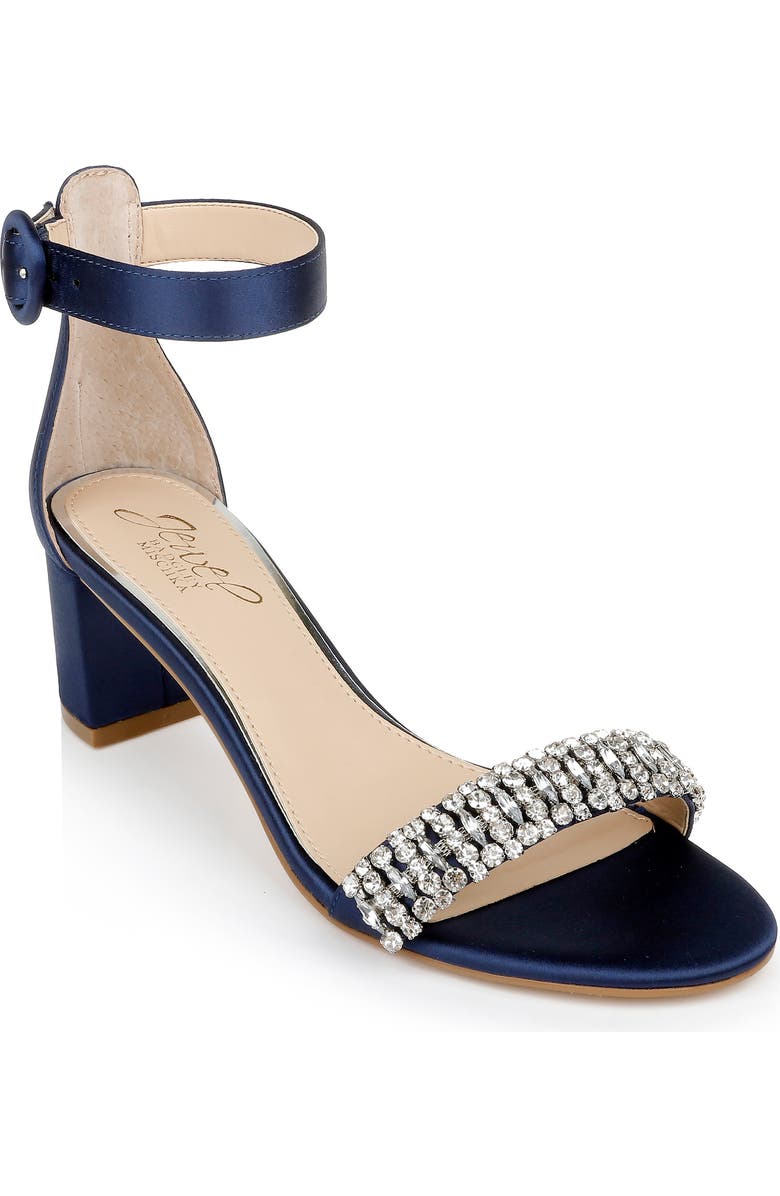 Jewel Badgley Mischka James Sandal, Main, color, Navy